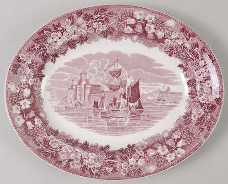 Ferrara Plum (No Trim) 10" Oval Serving Platter