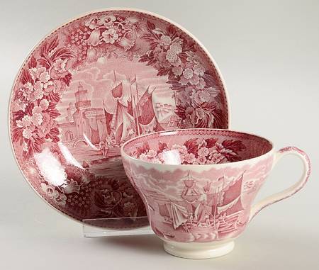 Ferrara Plum (No Trim) Footed Cup & Saucer Set