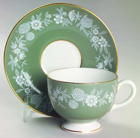 Fieldfare Green Footed Cup & Saucer Set