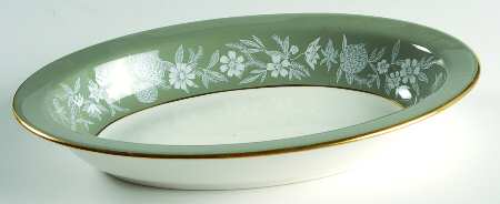 Fieldfare Green 10" Oval Vegetable Bowl