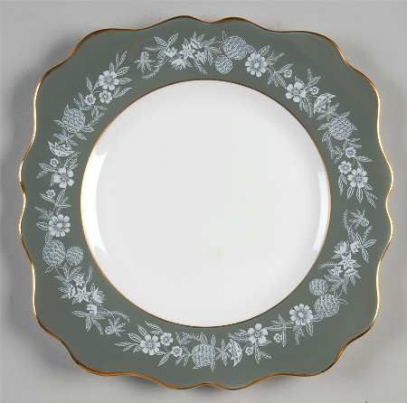 Fieldfare Green Square Luncheon Plate