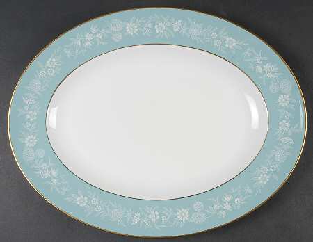 Fieldfare Turquoise 13" Oval Serving Platter