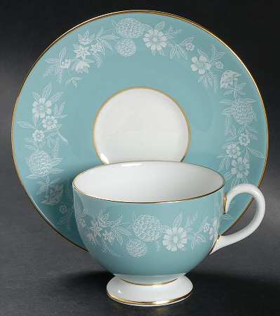 Fieldfare Turquoise Footed Cup & Saucer Set