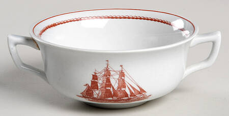 Flying Cloud Rust Flat Cream Soup Bowl by Wedgwood