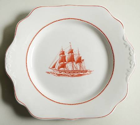 Flying Cloud Rust Square Handled Cake Plate by Wedgwood