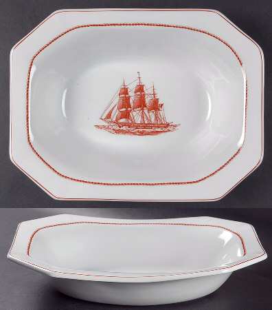 Flying Cloud Rust 10" Oval Vegetable Bowl by Wedgwood