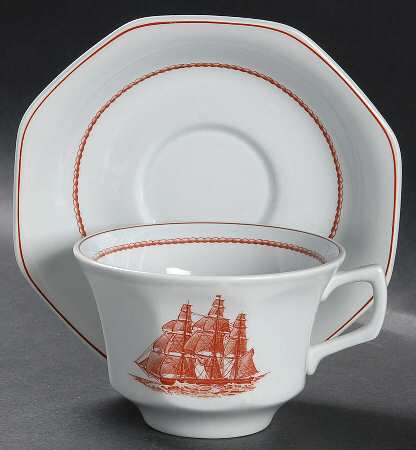 Flying Cloud Rust Oversized Cup & Saucer Set by Wedgwood