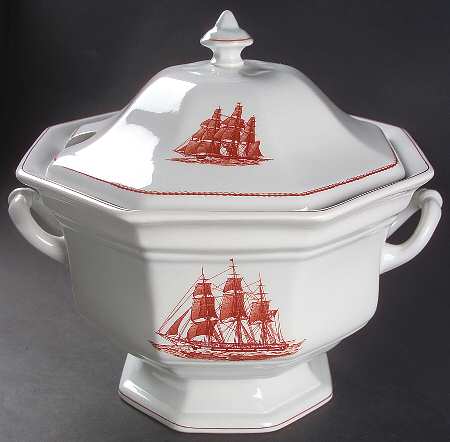 Flying Cloud Rust Octagonal Tureen & Lid by Wedgwood