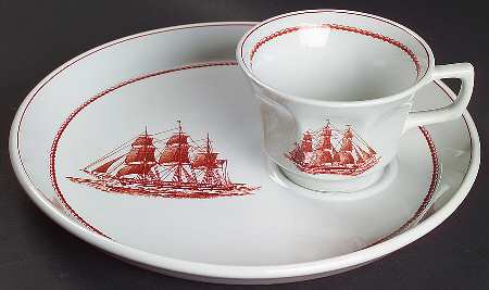 Flying Cloud Rust Snack Plate & Cup Set