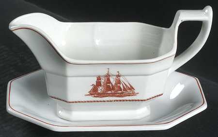 Flying Cloud Rust Gravy Boat & Underplate/Relish by Wedgwood