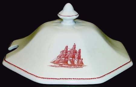 Flying Cloud Rust Lid for Octagonal Tureen