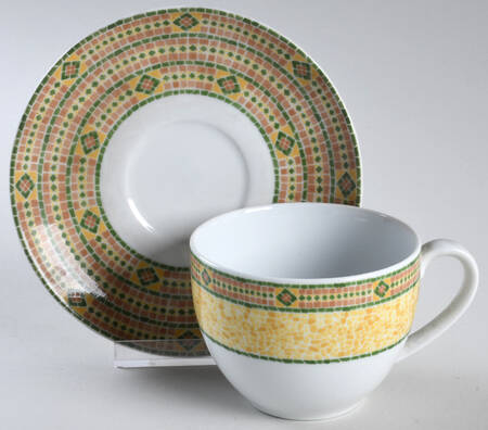 Florence (Mosaic Decor) Flat Cup & Saucer Set