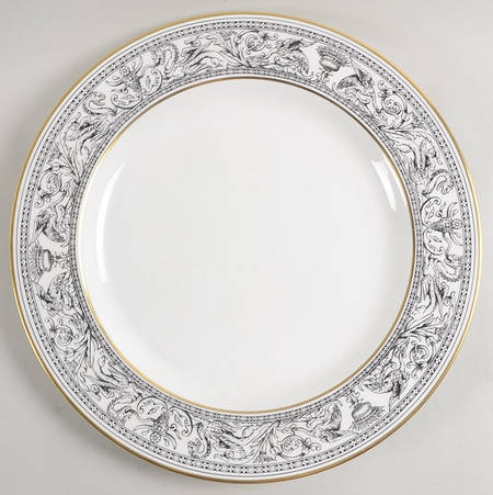 Florentine Black (Black Dragons) 15" Chop Plate (Round Platter)