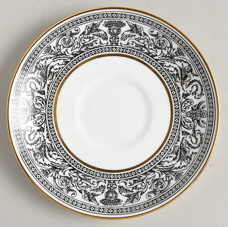 Florentine Black (Black Dragons) Saucer for Leigh Shape Footed Cup