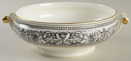 Florentine Black (Black Dragons) Round Vegetable No Lid