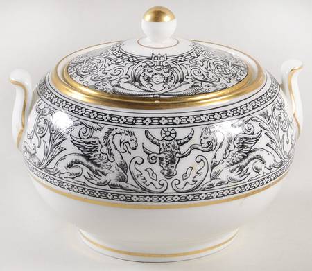 Florentine Black (Black Dragons) 146 Shape Sugar Bowl & Lid