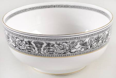 Florentine Black (Black Dragons) 8" Salad Serving Bowl