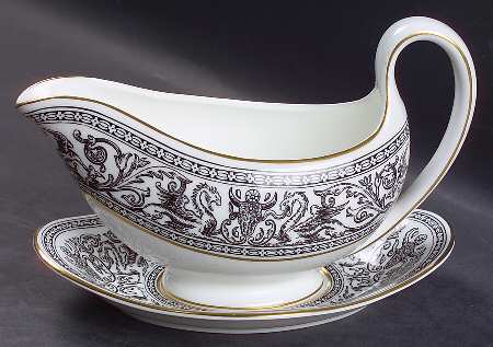 Florentine Black (Black Dragons) Gravy Boat & Underplate