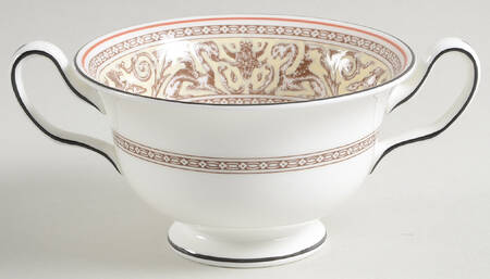 Florentine Brown (Brown Fruit Center) Cream Soup Bowl