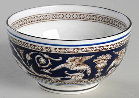 Florentine Dark Blue Rim (Floral Center) Mini Open Sugar Bowl