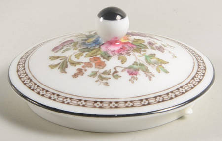 Florentine Dark Blue Rim (Floral Center) Lid for Teapot