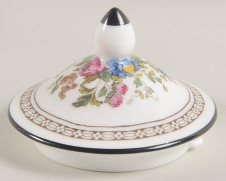 Florentine Dark Blue Rim (Floral Center) Lid for Mini Coffee Pot