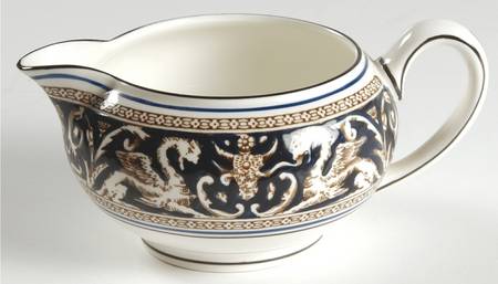 Florentine Dark Blue Rim (Floral Center) 146 Shape Creamer