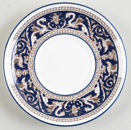 Florentine Dark Blue Rim (No Center Design) Saucer for Bond Shape Demitasse Cup