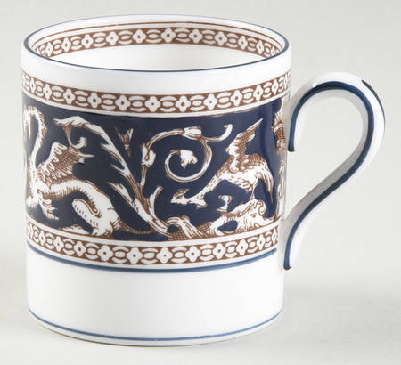 Florentine Dark Blue Rim (No Center Design) Bond Shape Demitasse Cup