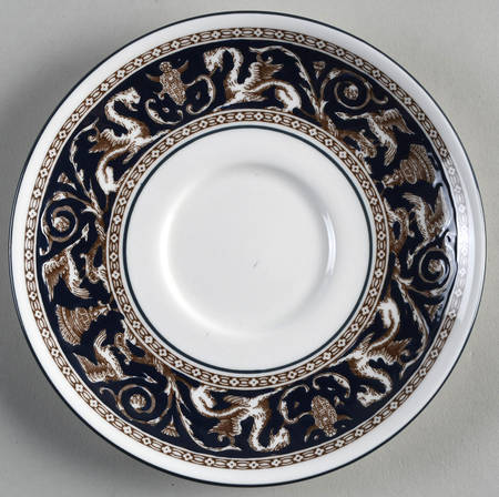 Florentine Dark Blue Rim (No Center Design) Saucer for Cream Soup Bowl