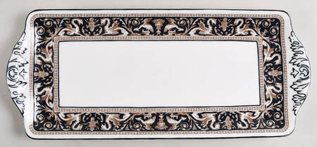 Florentine Dark Blue Rim (No Center Design) Large Sandwich Tray