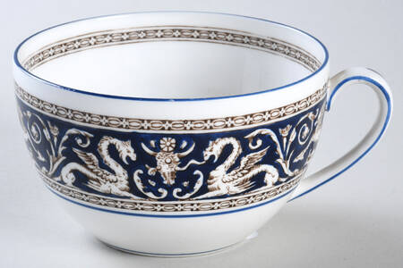 Florentine Dark Blue Rim (No Center Design) Oversized Cup