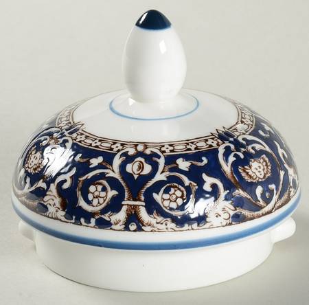 Florentine Dark Blue Rim (No Center Design) Lid for Coffee Pot