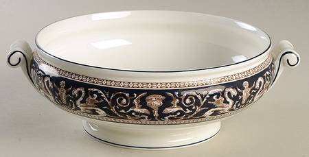 Florentine Dark Blue Rim (No Center Design) Round Vegetable No Lid