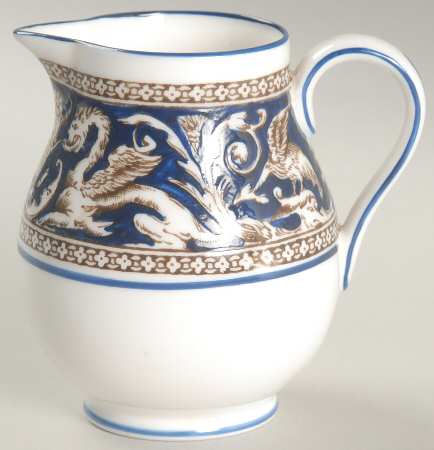 Florentine Dark Blue Rim (No Center Design) Mini Creamer