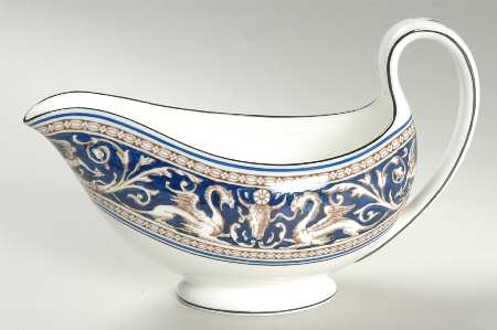 Florentine Dark Blue Rim (No Center Design) Gravy Boat