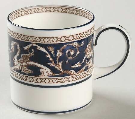 Florentine Dark Blue Rim (No Center Design) Can Shape Demitasse Cup