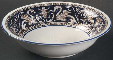 Florentine Dark Blue Rim (No Center Design) Coupe Cereal Bowl