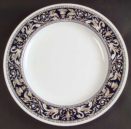 Florentine Dark Blue Rim (No Center Design) 13" Chop Plate (Round Platter)