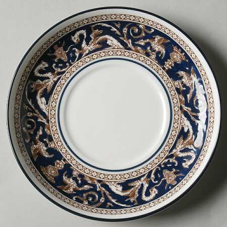 Florentine Dark Blue Rim (No Center Design) Saucer for Can Shape Demitasse Cup