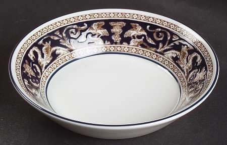 Florentine Dark Blue Rim (No Center Design) Fruit/Dessert (Sauce) Bowl