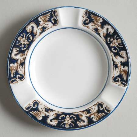 Florentine Dark Blue Rim (No Center Design) Small Ashtray