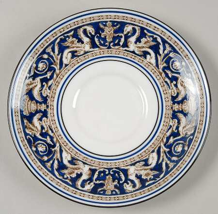 Florentine Blue (No Center Design, Black Trim) Saucer for Cream Soup Bowl