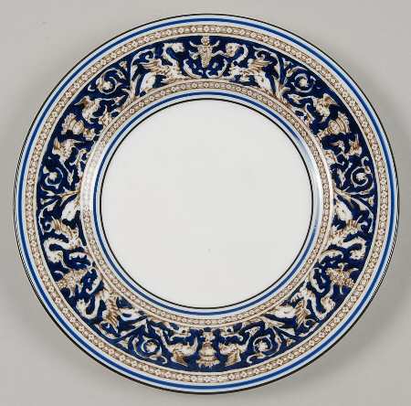Florentine Blue (No Center Design, Black Trim) Bread & Butter Plate