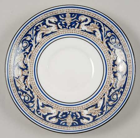 Florentine Blue (No Center Design, Black Trim) Saucer