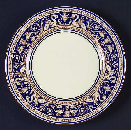 Florentine Blue (No Center Design, Gold Trim) Bread & Butter Plate