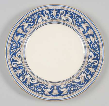 Florentine Blue (No Center Design, Gold Trim) Salad Plate