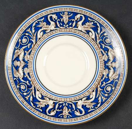 Florentine Blue (No Center Design, Gold Trim) Saucer for Cream Soup Bowl