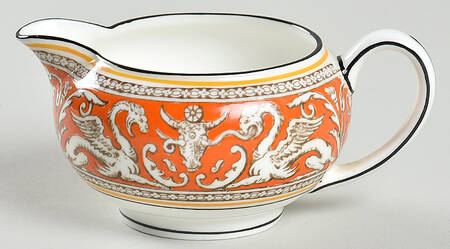 Florentine Orange (No Center Design, White) 146 Shape Creamer