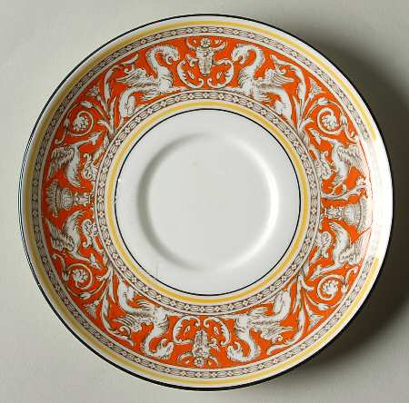 Florentine Orange (No Center Design, White) Saucer for Cream Soup Bowl